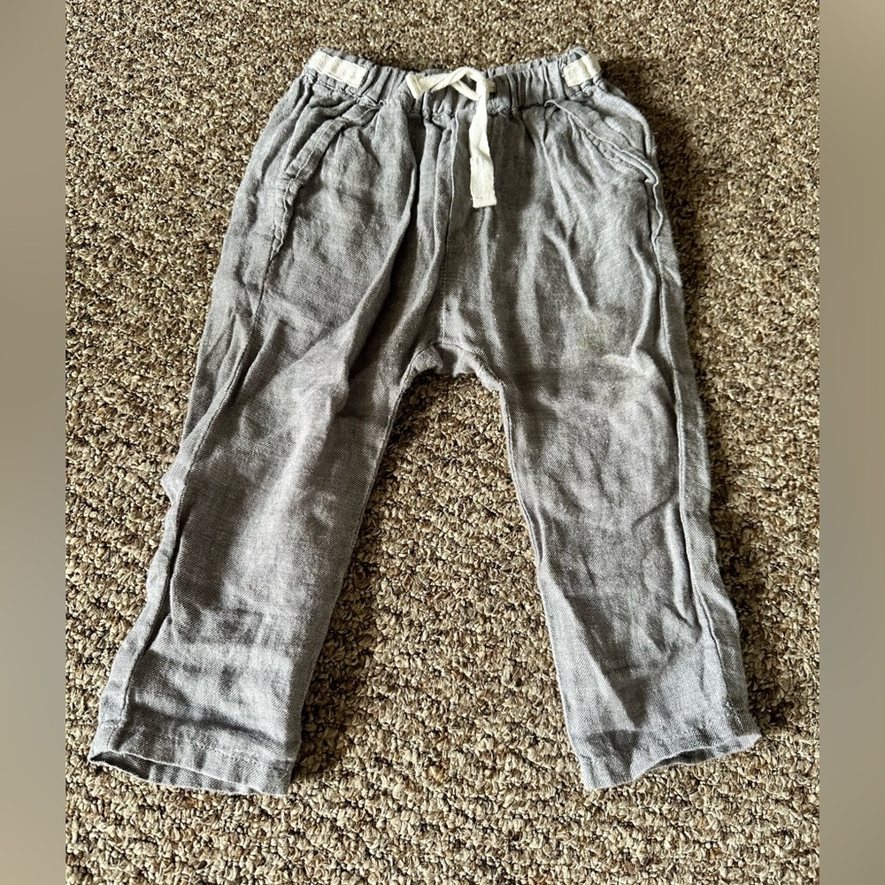 Zara gray linen blend pant 18-24 months